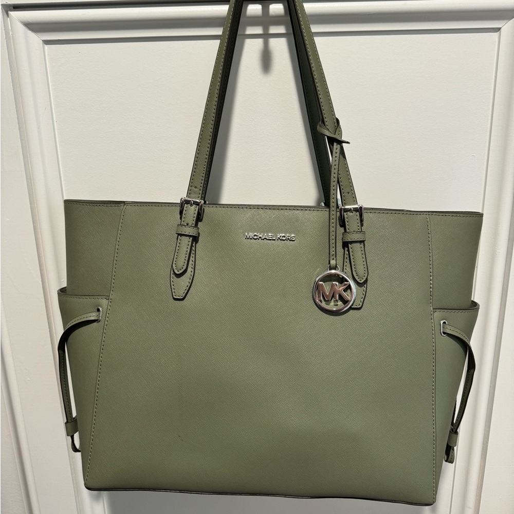 Michael Kors green large tote